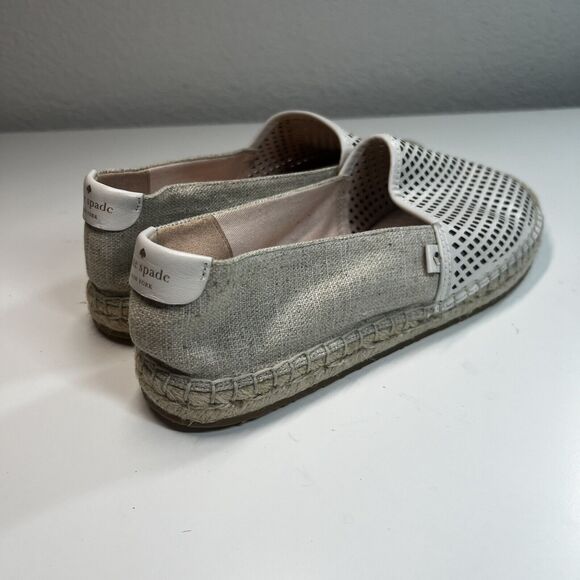 kate spade NEW YORK Greer Espadrille Perforated Leather Flats Shoes Sz 9 - Picture 2 of 8